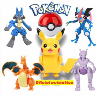 Boneco Pokémon Articulado Montável + Pokébola | Pikachu, Charizard, Mewtwo, Bulbasaur em Oferta na Shopee