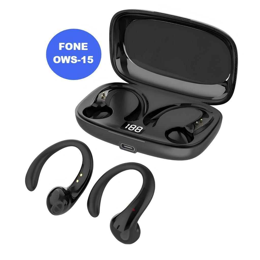 Fone De Ouvido Sem Fio Bluetooth 5.3 OWS-15 Com Microfones Alta Fidelidade Som Estéreo Toque Inteligente Esportes em Oferta na Shopee