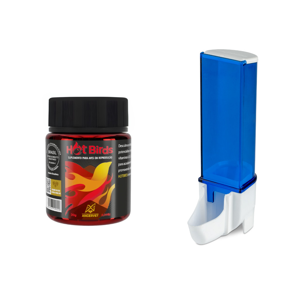 Hot Birds Angervet (20g) + Comedouro Automático Sertão Italiano Malha Larga (100ml)