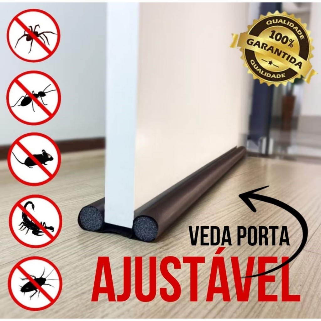 Veda Porta Protetor Rolinho 70cm e 80cm Impermeável Proteção Dupla Preto em Oferta na Shopee