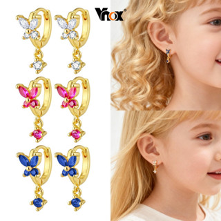 Vnox Brincos Com Pingente De Borboleta Cúbica De Zircônia Brilhante Dourada Para Bebês Meninas Meninos Banhados A Ouro S em Oferta na Shopee