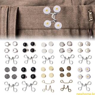 Jeans Botão Pinos Metal Fivelas Cintura Calças Ajustáveis Aperto Costura Necessária em Oferta na Shopee