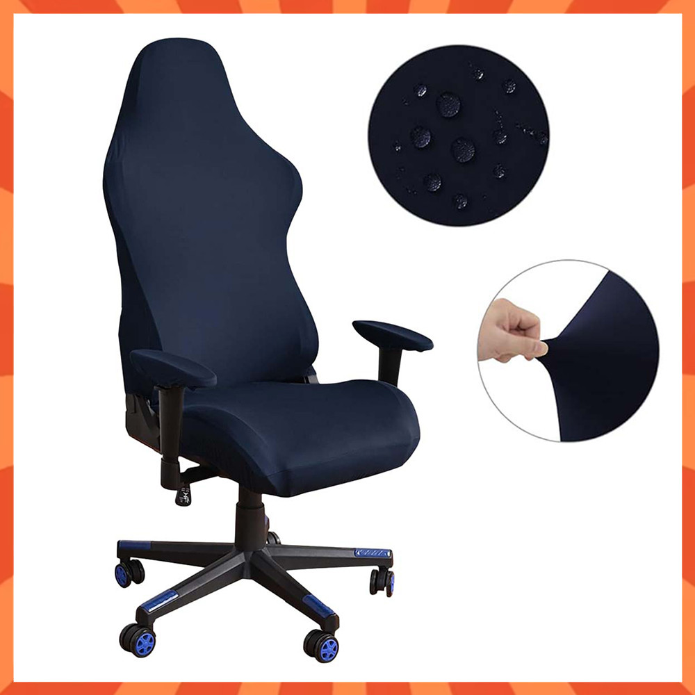 Capas para cadeira de jogos com apoio de braço, capas de cadeira de jogos com universais elásticas, 4 peças azul marinho