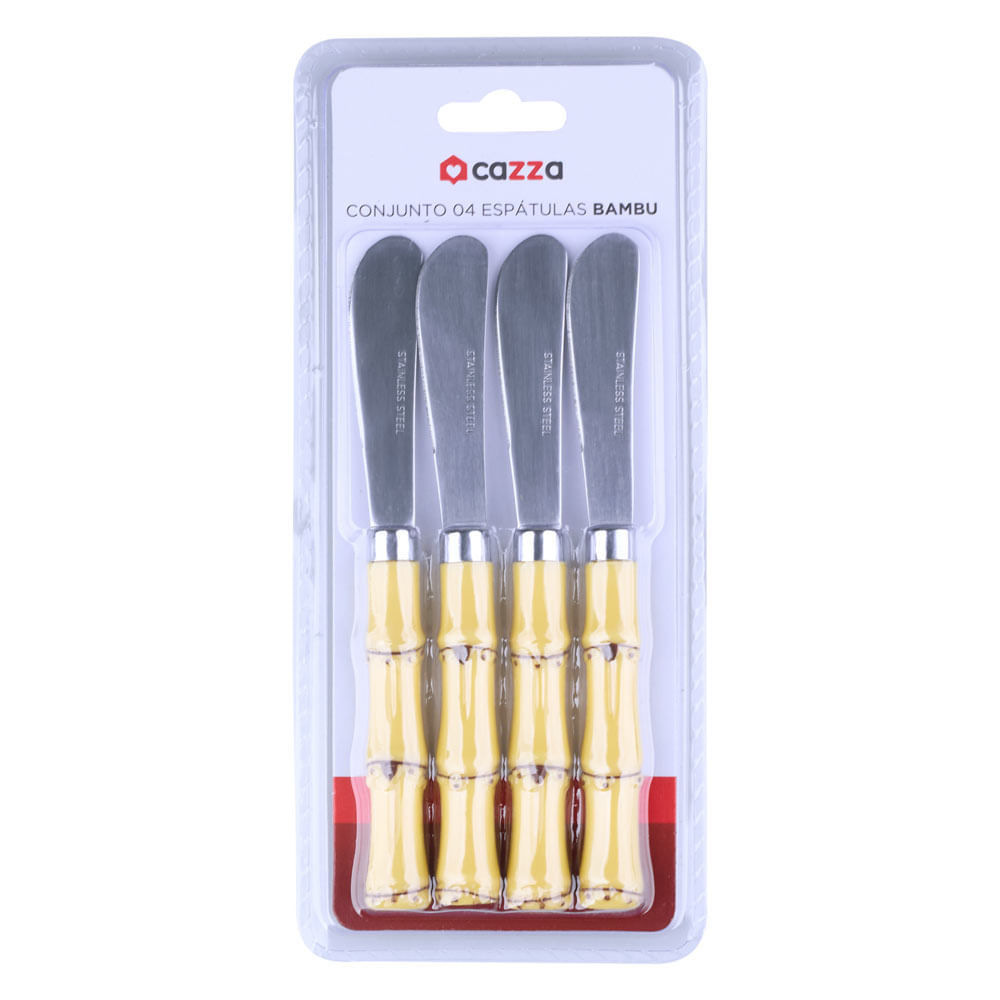 Cj 4Espatulas Bambu CV244344 Cazza em Oferta na Shopee