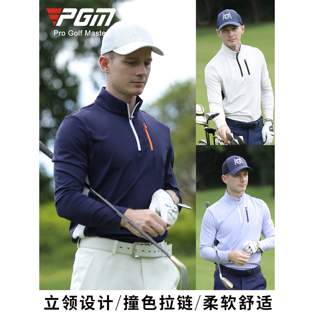 PGM Novo Estilo Roupas de Golfe Camiseta Masculina de Manga Comprida Primavera Gola Alta Top Roupas Masculinas Moletom C
