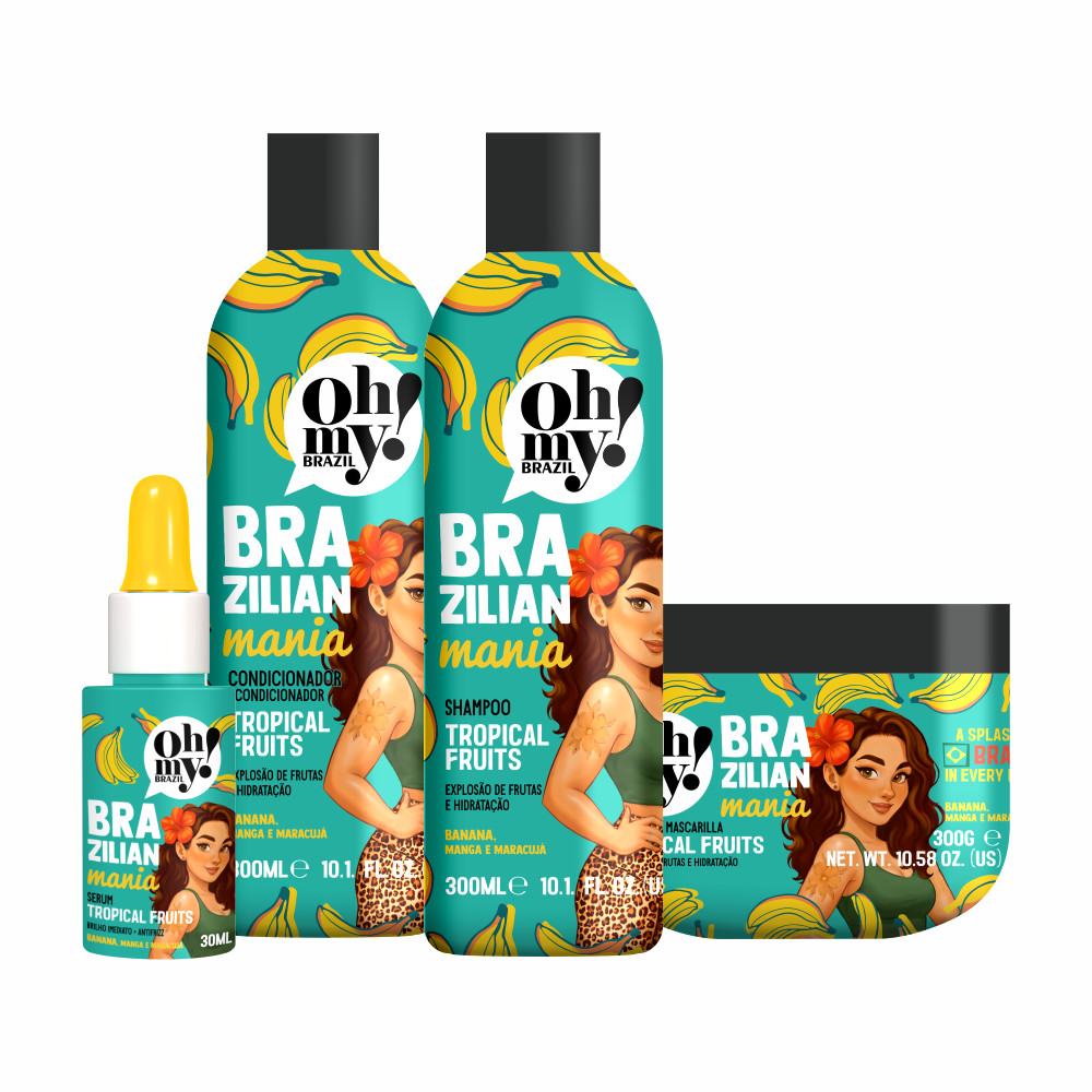 Kit Tropical Fruits Oh My Brazilian Mania (4 itens) | Pra todos os tipos de cabelo