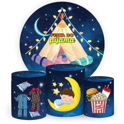 Kit Painel Redondo + Trio Capas De Cilindro de Veste Fácil Em Tecido do Pijama SKP-327 | Envio Rápido