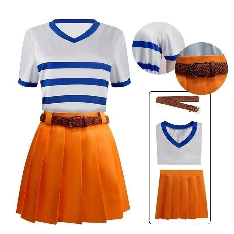 Fantasia de Cosplay da Nami para Adultos, Conjunto Completo para Halloween e Carnaval, Fantasias para Mulheres MUT6 7722