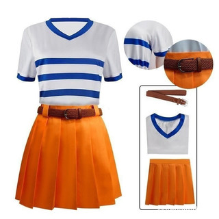 Fantasia de Cosplay da Nami para Adultos, Conjunto Completo para Halloween e Carnaval, Fantasias para Mulheres MUT6 7722