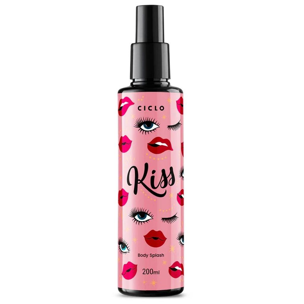 Body Splash Kiss Desodorante Spray Corporal Feminino 200ml Ciclo Cosméticos