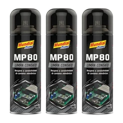 Kit 3 Limpa Contato Elétrico MP80 Spray 300mL Mundial Prime