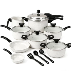 Jogo Kit de Panelas Antiaderente 11 Peças com Panela de Pressão Fechamento Externo de 2.5L
