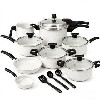 Jogo Kit de Panelas Antiaderente 11 Peças com Panela de Pressão Fechamento Externo de 2.5L
