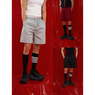 CLP Cinza Vermelho Preto Cintura Elástica Shorts Cinco Pontos Calças Casuais Soltas Esportes Cordão Solto Na Moda Secage