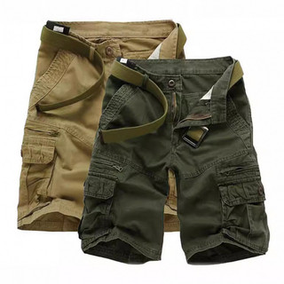 Bermudas cargo masculinas plus size, bermudas de trabalho de 5 pontos, calças masculinas de comprimento médio com vários