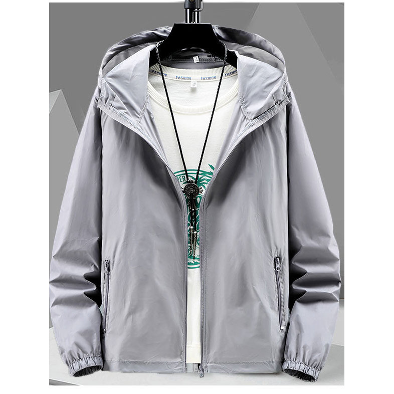 2025 verão roupas masculinas plus size jaqueta solta leve respirável roupas de pele plus size protetor solar roupas topo