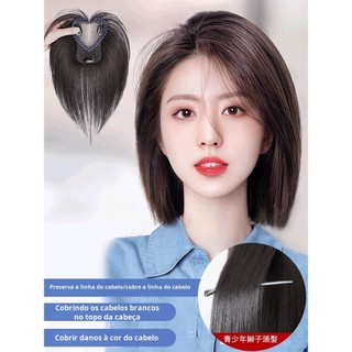 [Estilo Sofisticado] Peruca Cinza/Cabelos Brancos/Natural/Volume Adicional