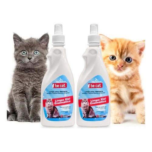 Kit 2 Limpa Xixi Gato Enzimático Tira Cheiro Remove Manchas Retira Enzimas de Demarcação