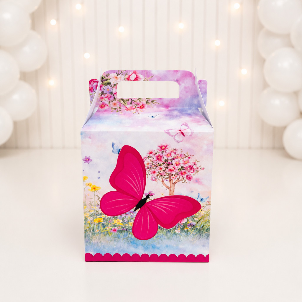 Caixa Maleta Jardim Borboleta Personalizada / Lembrancinha de Festa /Aniversário /  Lembrancinha Infantil