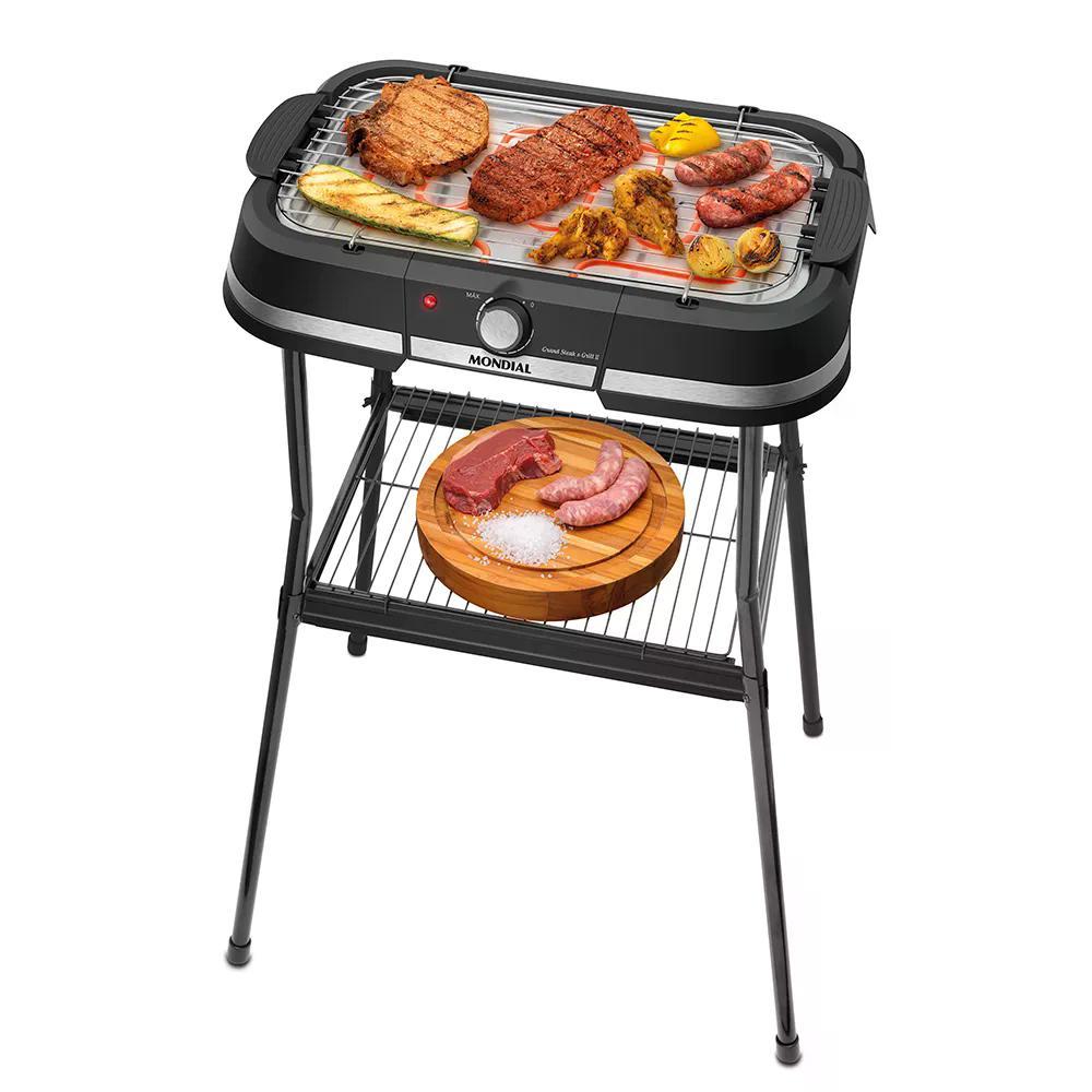 Churrasqueira Elétrica Grand Steak & Grill II Sem Fumaça 1800W Preto 127V - Mondial