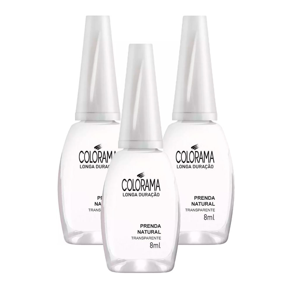 Kit 3 Esmalte Colorama Natural Cor Prenda Natural com 8ml