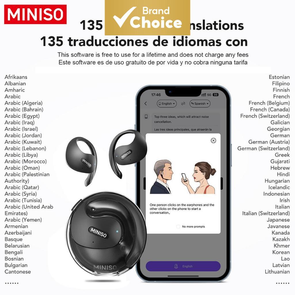 Fones De Ouvido MINISO X15 Pro AI Smart Real Tradução OWS Esportivos Estéreo HiFi De Orelha Aberta Com Microfone Para Us