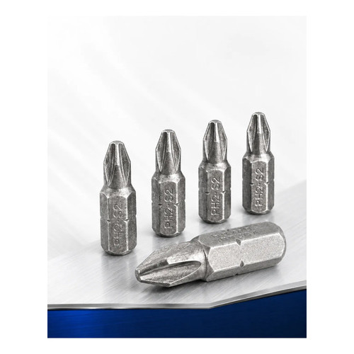 Kit 5 Bits Phillips PH2 1/4 x 25mm para Parafusar Vonder