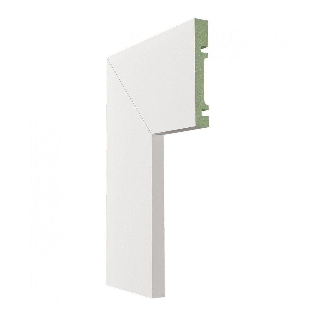 Guarnição de MDF 10cm x 15mm x 2,40m Liso Resistente a Umidade Moldufama 1001 Branco