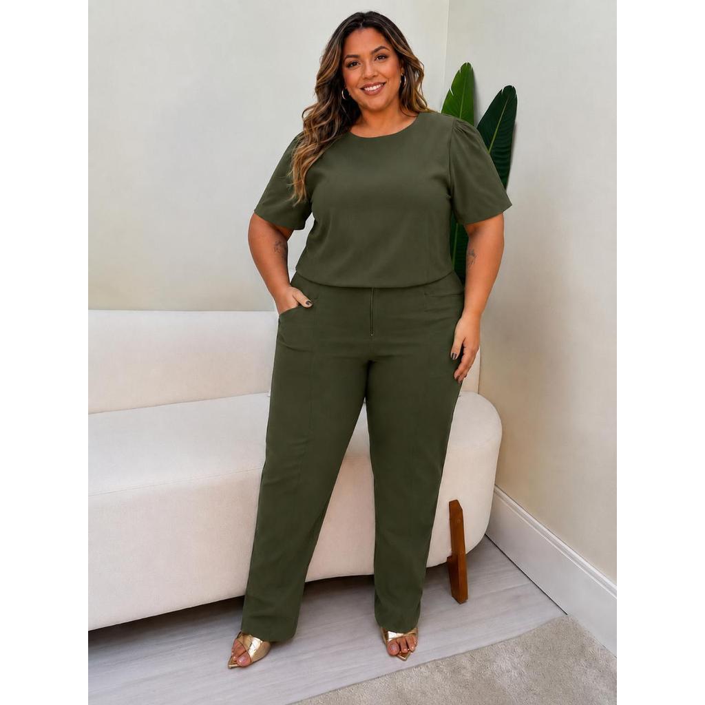 Conjunto Feminino Plus Size do 44 ao 50 Tecido Crepinho Leve e Fluído Qualidade PREMIUM