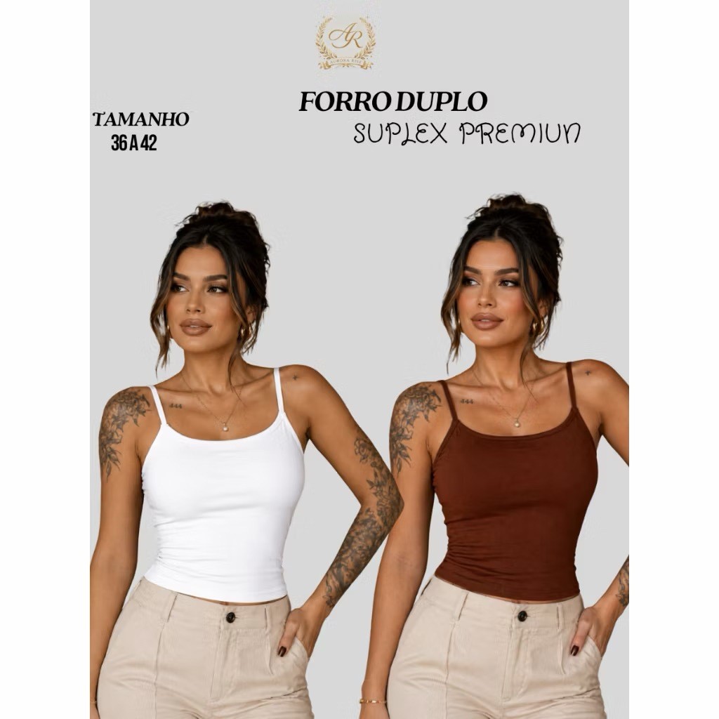 KIT 2 Regata Blusinha Feminina Duplo Básica Elegante Blogueira Tendencia