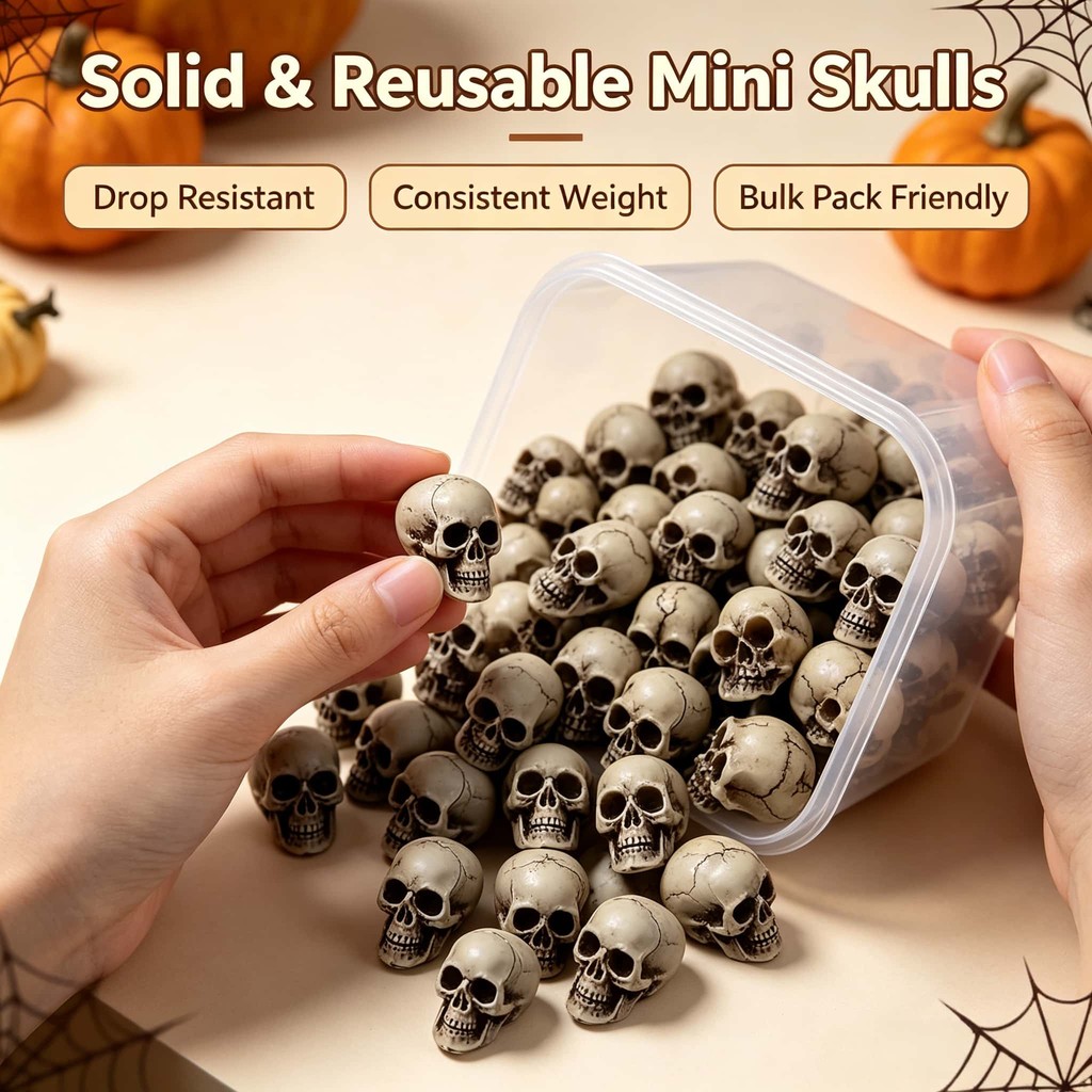 20 Peças Mini Cabeças De Caveira Decorações De Halloween Para Mesa De Festa Em Casa Assombrada Exibição De Terror Gótico