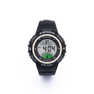 Relógio Digital Esportivo Masculino LED Preto 50M