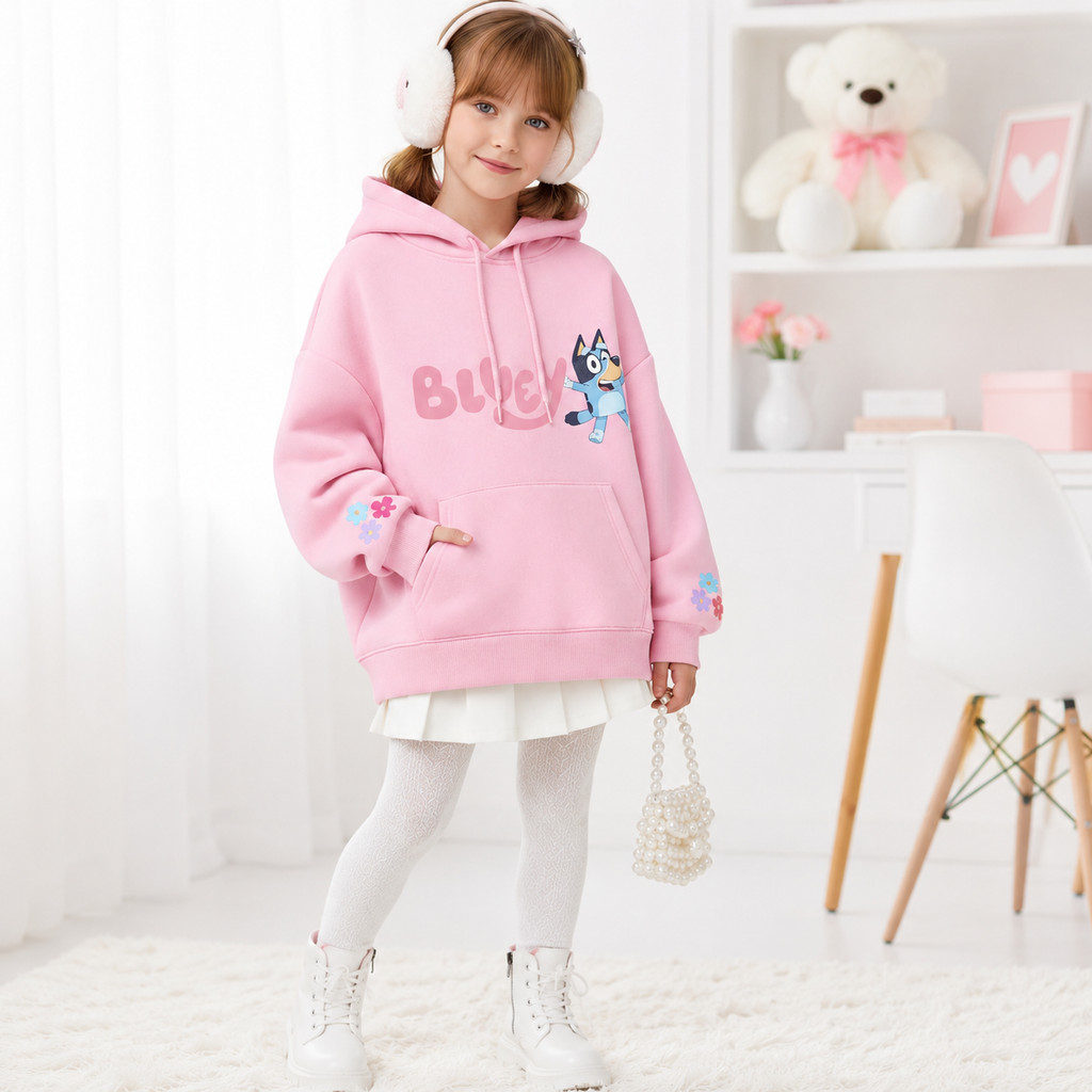Moletom Infantil Estampado Unissex com Capuz Flanelado Quentinho Inverno Casual Confortável Moda Kids