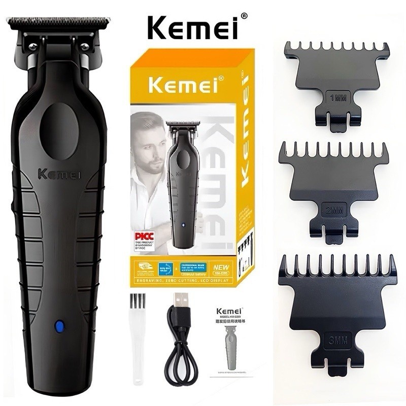 Kemei KM-2299 Máquina De Acabamento Profissional Bivolt Aparador Elétrico Recarregável Para Barbeiro