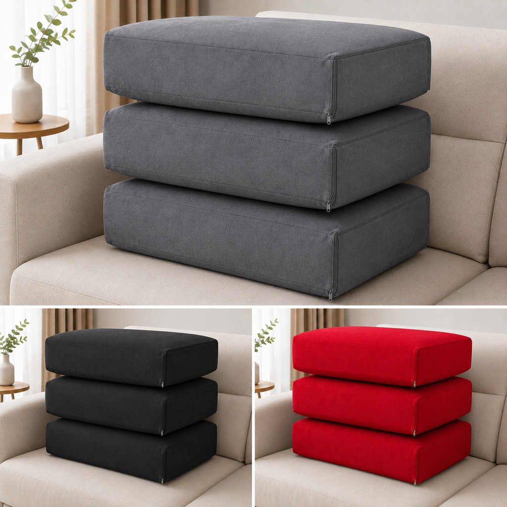 kit 3 capas almofadas em suede medidas 90x50x15cm com ziper