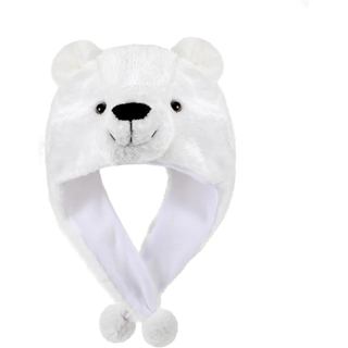 Chapéu de Urso Polar com Orelhas, Gorro de Pelúcia Confortável para Adultos, Acessório Divertido para Fantasias de Inver