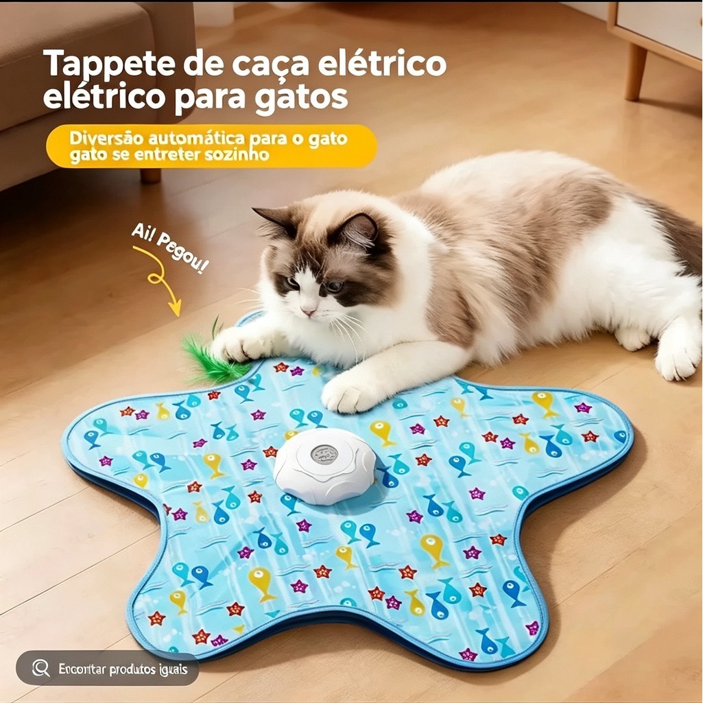 Brinquedo em Forma de Estrela Interativo para Gatos, Mouse Ativado por Movimento, Sons Atraentes e Penas Ocultas — imagem 2 de 2