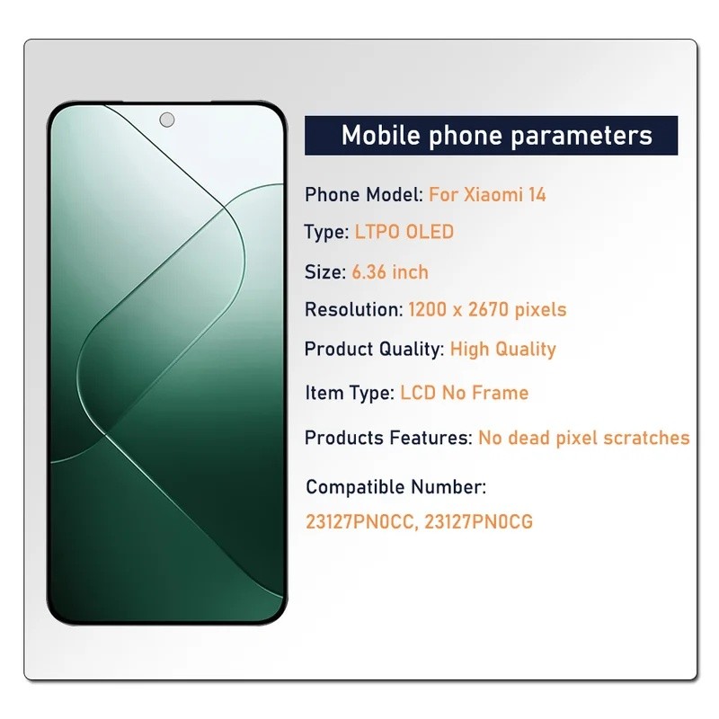 6.36 " AMOLED Para Xiaomi 14 23127PN0CC 23127PN0CG Display LCD Tela De Toque Dig