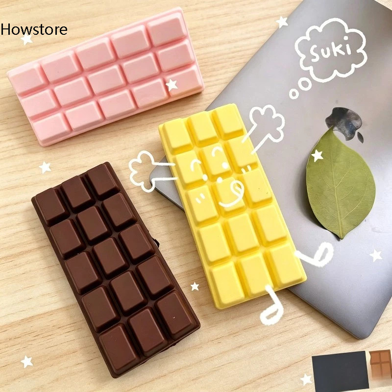 Barra de brinquedo Squishy de Imitação de Chocolate, Macia e Fofa ao Toque Molhado, Ideal para Alívio de Estresse nas