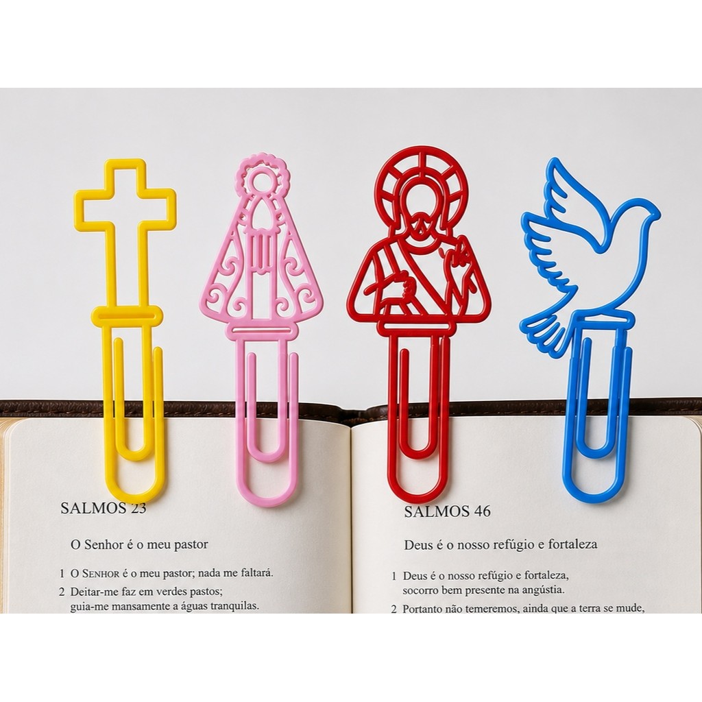 Marca Página Clip Religioso Bíblia Livro Oração Católico Evangélico Cristão Presente Lembrança Fé