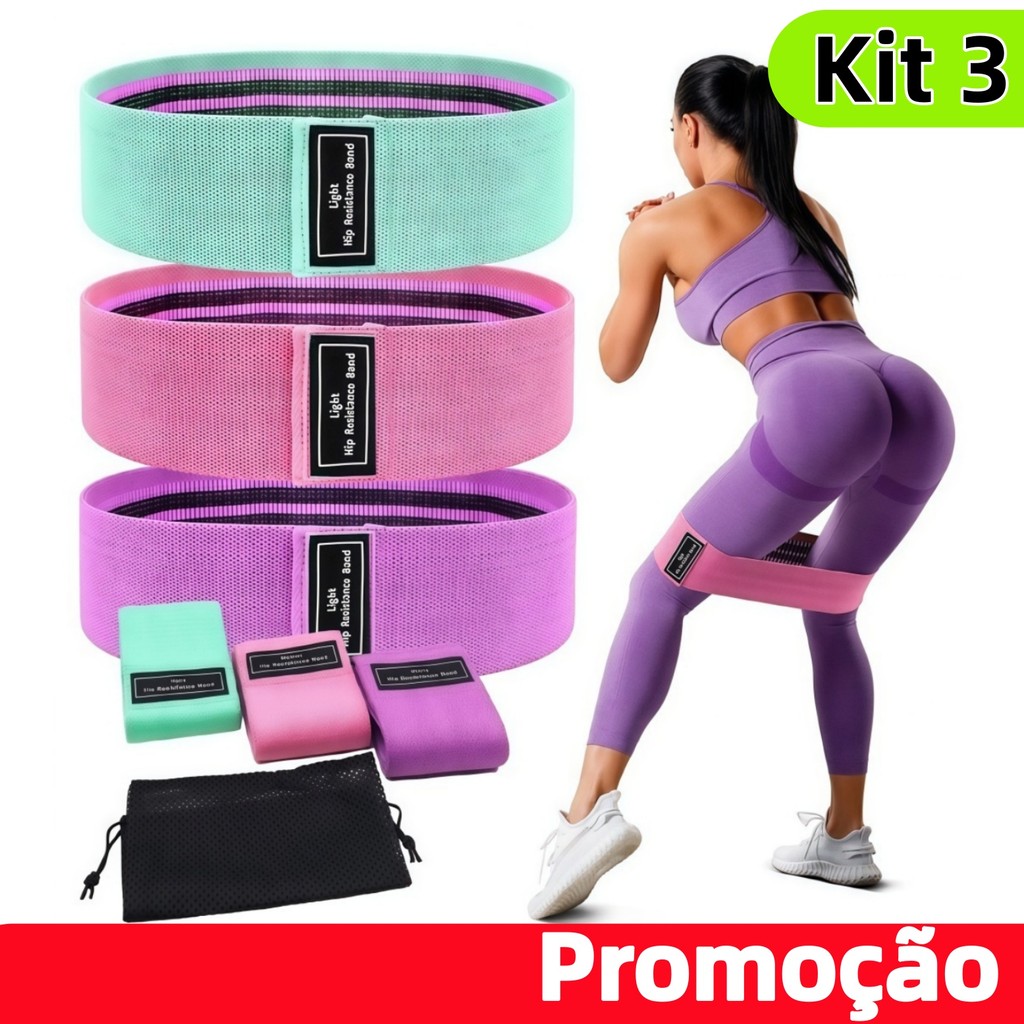 Imagem Faixas Elásticas de Resistência 3 Níveis Ideal para Yoga, Pilates e Treinos Funcionais em Casa e Academia