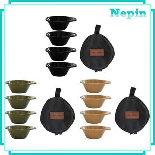 [Nepin] Conjunto De Tigelas De Acampamento Com Alças Kit De Panelas De Talheres Empilháveis Piquenique Ao Ar Livre Camin