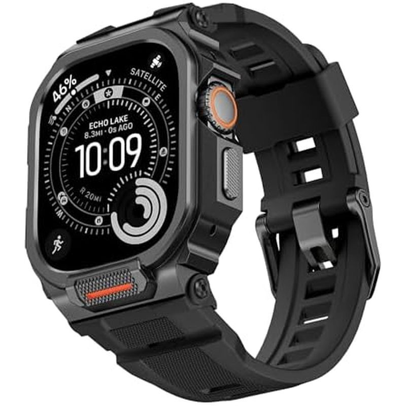 VeveXiao Ruggged Case Band Compatível Com Apple Watch Series 11 10 46mm , Pulsei