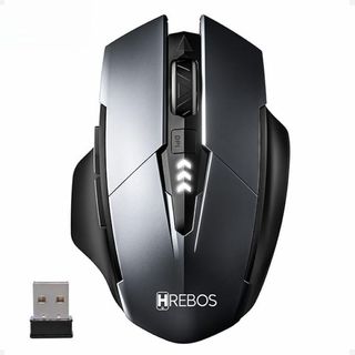 Mouse Sem Fio 2.4G Recarregável Gamer Ergonômico HREBOS Wirelles