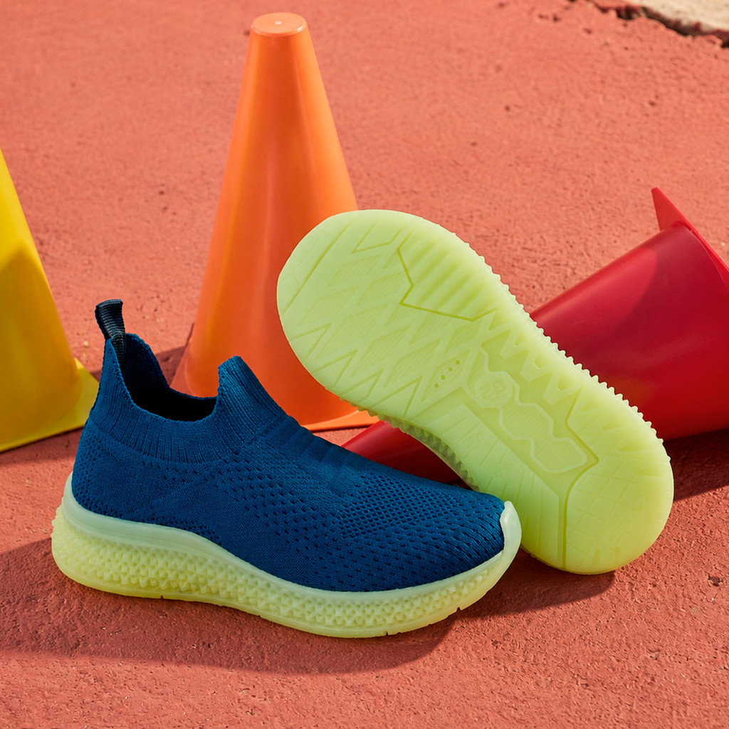 Tênis Infantil Menino Kidy Illusion Tec Azul Cobalto Limonada Slip On Calce Fáci