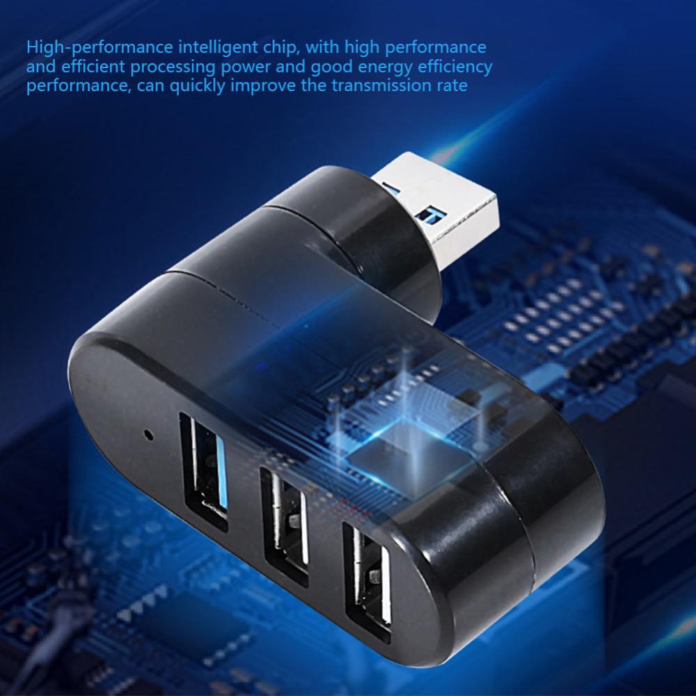 TIK USB 2.0 Hub 2.0 Multi Divisor Rotativo 3 Portas Múltiplo Expansor Mini Acessórios Do Computador H1U9