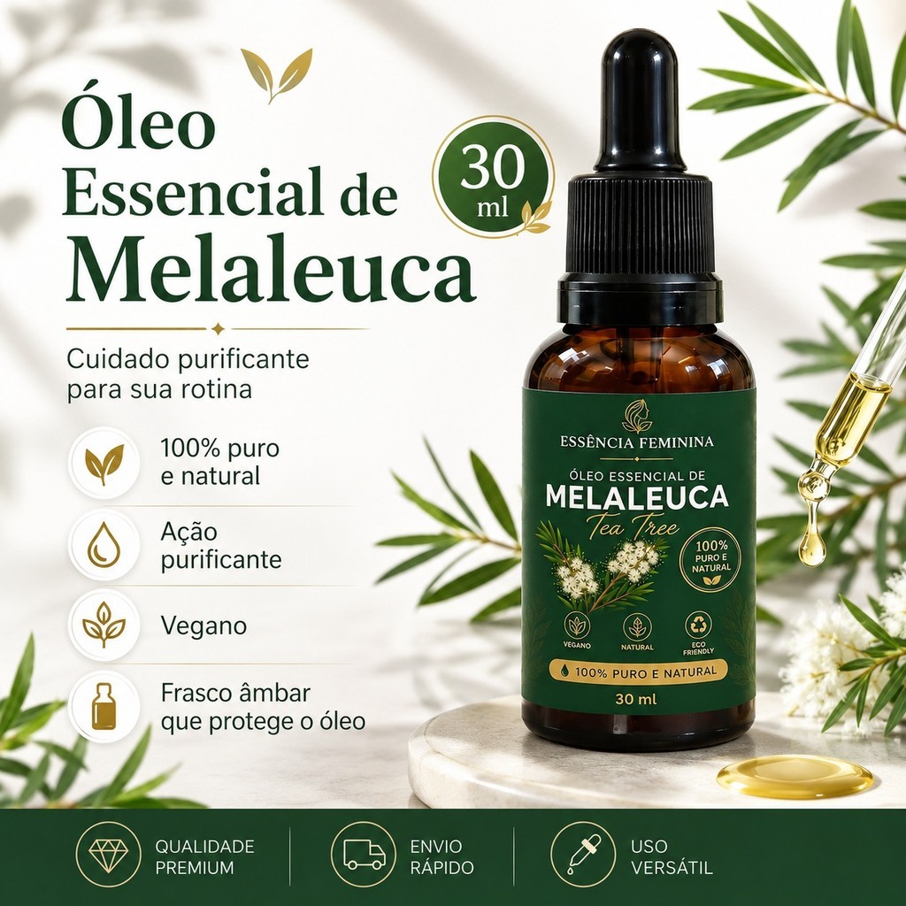 Óleo Essencial De Melaleuca 100% Puro 30ml