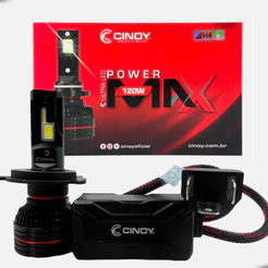 Super LED Cinoy PowerMax H4 12V Luz Branca 6000K YN-PW120WH4 120W Farol Automotivo