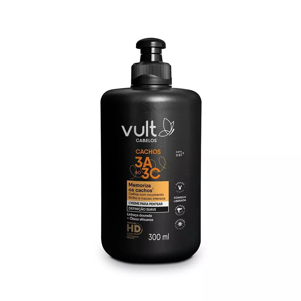 Vult Creme para Pentear Definição Suave Cachos 3A a 3C 300ml — imagem 1
