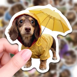 50 folhas de adesivos macios e fofos para cães Dachshund fofos realistas para cães de estimação estilo diário adesivos à